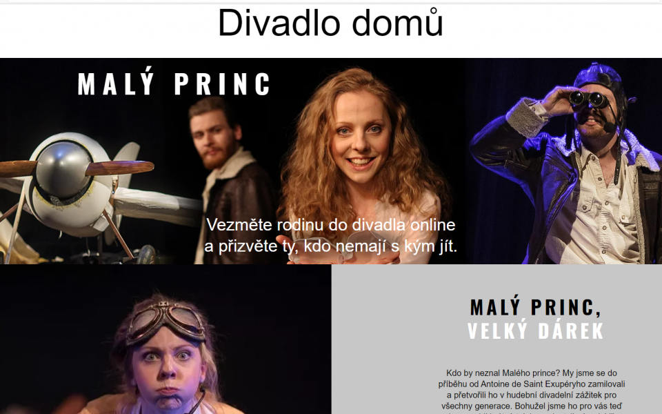 ERA podporuje projekt Divadlo domů: muzikál Malý princ se vysílá online dětem a seniorům